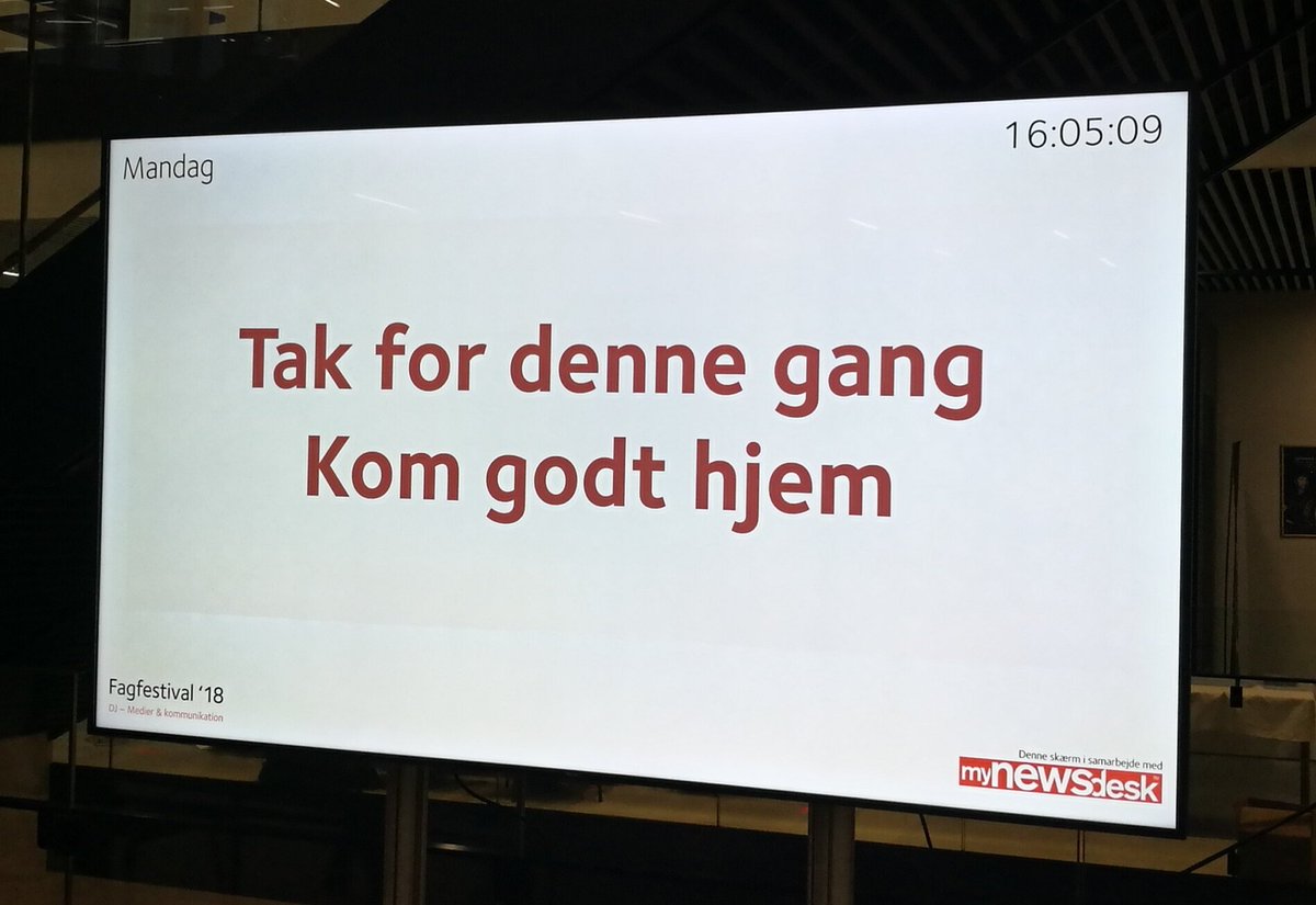 Tak for i år. Om kort tid sender vi evaluering af #fagfestival ud. I må MEGET gerne besvare den og hjælpe os med at blive endnu skarpere. Kh alle i DJ