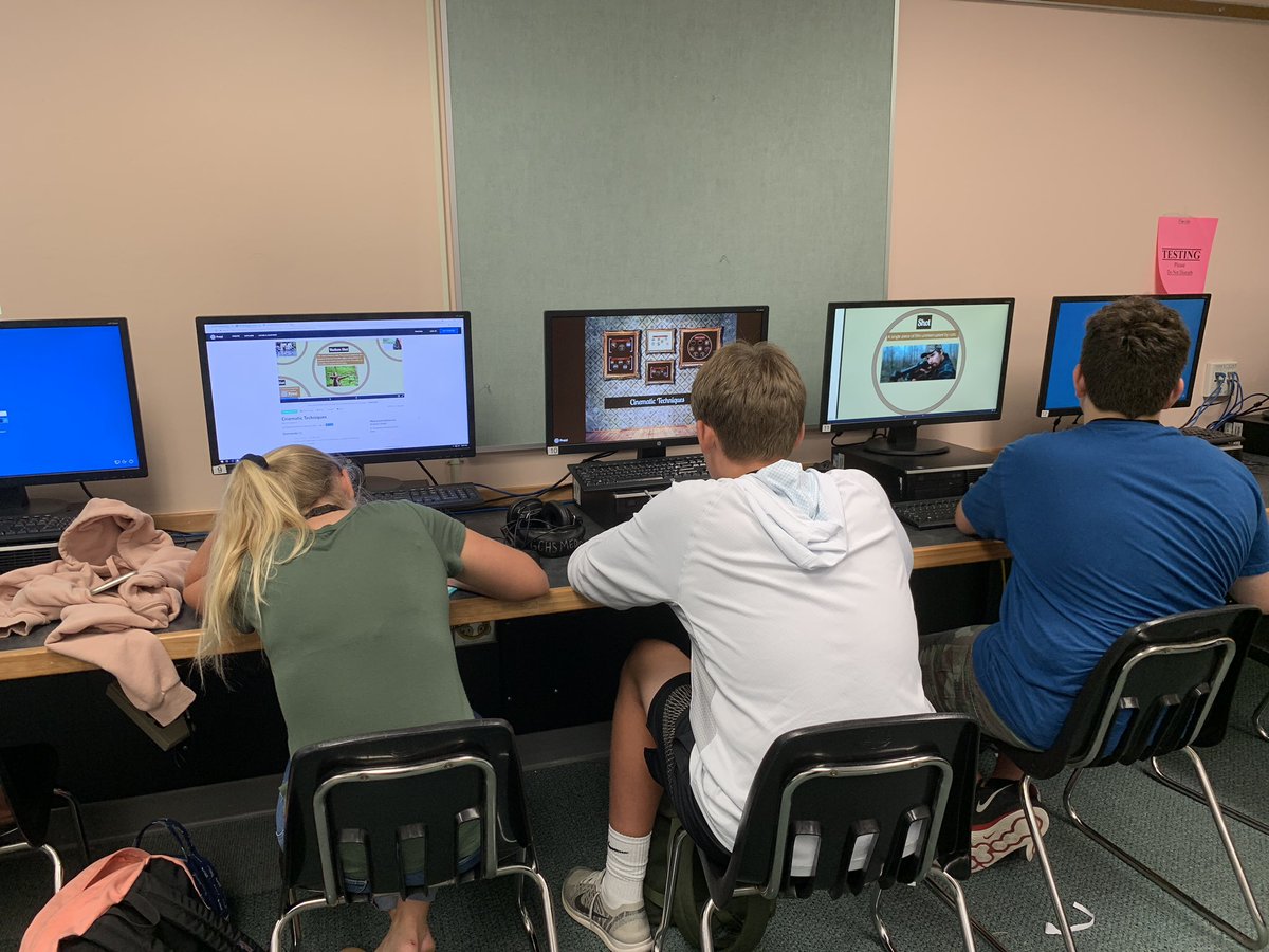 missesdip's tweet photo. This week we are examining different mediums in class. Cinematography, Art, Music and Text! #filmtechniques #STEAM #differentmediums @GCSharks @CCPS_SecELA https://t.co/TlIjS4XUYJ