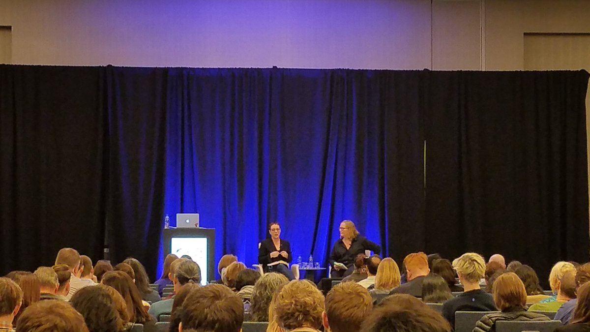 jihoema's tweet image. Award-winning investigative journalist @JuliaAngwin and @EmilyBell in conversation about “adversarial” journalism + research role in promoting the “greater good” in a time of extreme “social climate change” exacerbated by social technology platforms @ #CSCW2018 opening keynote.