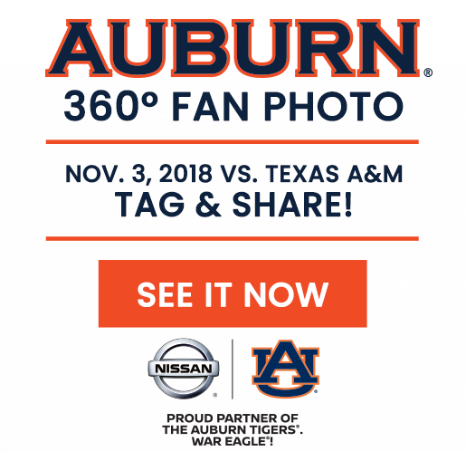 AuburnTigers's tweet photo. During Saturday’s @AuburnFootball game, an ultra-high resolution 360° fan photo was taken of Tiger fans, courtesy of @NissanUSA! The interactive photo allows fans to view, tag themselves and share the photo!

📸 » https://t.co/sXZlsxBUAM

#WarEagle https://t.co/jnCiArwLTs