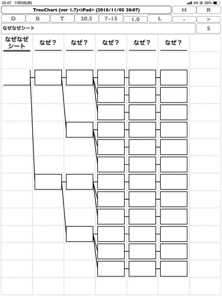 TreeChart_help's tweet image. #TreeChart 
「なぜなぜシート」を作成しました。なぜなぜ5回用。