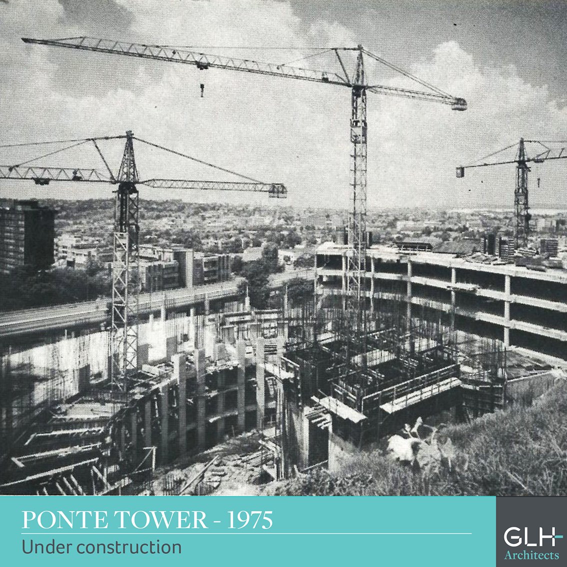 GLHplus's tweet photo. PONTE TOWER – 1975
Under construction
#ponte #pontecity #pontetower #ponteberea #pontedrawing #glharchitects #grosskopff #berea #hillbrow #joburg #gauteng #southafrica #dlalanje #pontelove #johannesburginyourpocket #cityscape #cityofgold #cityofjohannesburg https://t.co/jbGcaQADep