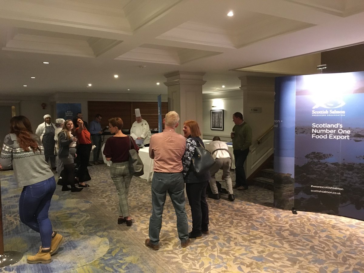 Getting set up for the young chefs competition. Skills test using #scottishsalmon ⁦<a href="/ScotChefs/">Scotchefs</a>⁩ ⁦<a href="/ptfss/">Salmon Farming</a>⁩