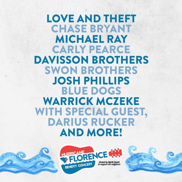 southernentco's tweet photo. Get ready, Myrtle Beach! HUGE shout out to these artists who are playing for FREE! We’re pumped about raising money for our Myrtle Beach neighbors. This will be an unique experience unlike any other! See y’all soon!❤️ DETAILS &amp; TICKETS: https://t.co/xb1HTcQxcj https://t.co/SiwrI4LLbN