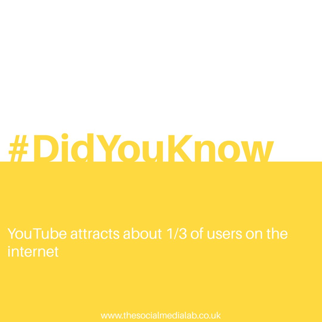 _TSMLab's tweet image. #didyouknow

YouTube attracts about 1/3 of users on the internet