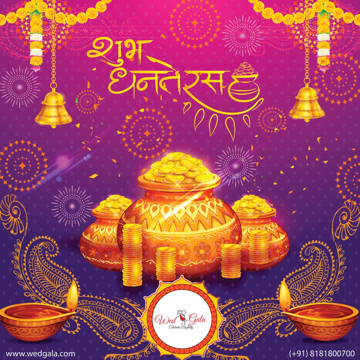 WedGala's tweet photo. On this auspicious festival, may your life:
Shimmer with Silver; Shine with Gold; And dazzle like Platinum!

#HappyDhanteras! https://t.co/Ya8z2d1eda