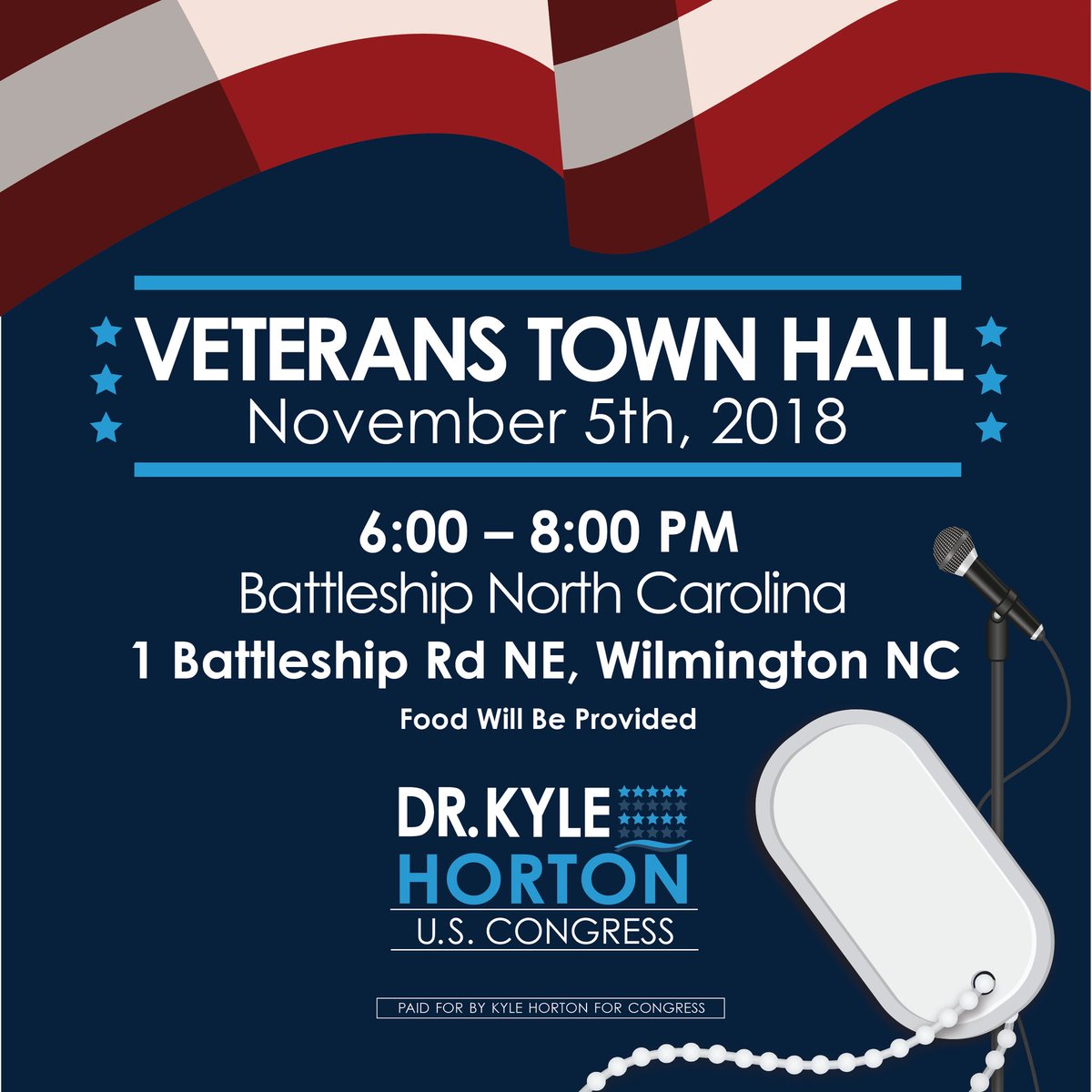 Tonight, we’re bringing it back to where we started—the USS NC Battleship. We’re now in the homestretch of the campaign to #PutADoctorInTheHouse &amp; you’re invited to our 15th &amp; FINAL Town Hall. Everyone’s welcome from 6-8pm! See you there!  <a href="/townhallproject/">Town Hall Project</a> facebook.com/events/2425190…