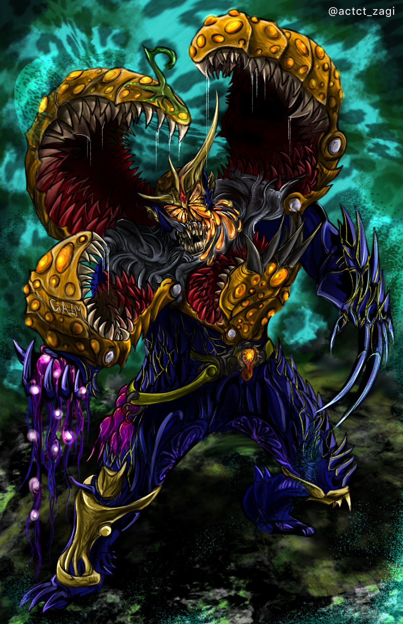 ザギザギ Zagizagi Twitter પર 妄想アナザー11人目はアナザー鎧武 鎧武者アレンジはsic版の二番煎じになってしまうので 果物の宇宙生物 風に オレンジアームズの開き方を初級インベス凶暴態の口のようにアレンジしました 仮面ライダージオウ 仮面ライダー鎧武