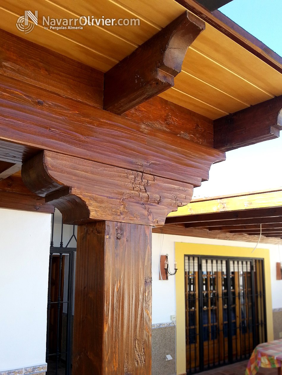 Pergola de madera rústica, Porche de madera de carpinteria …