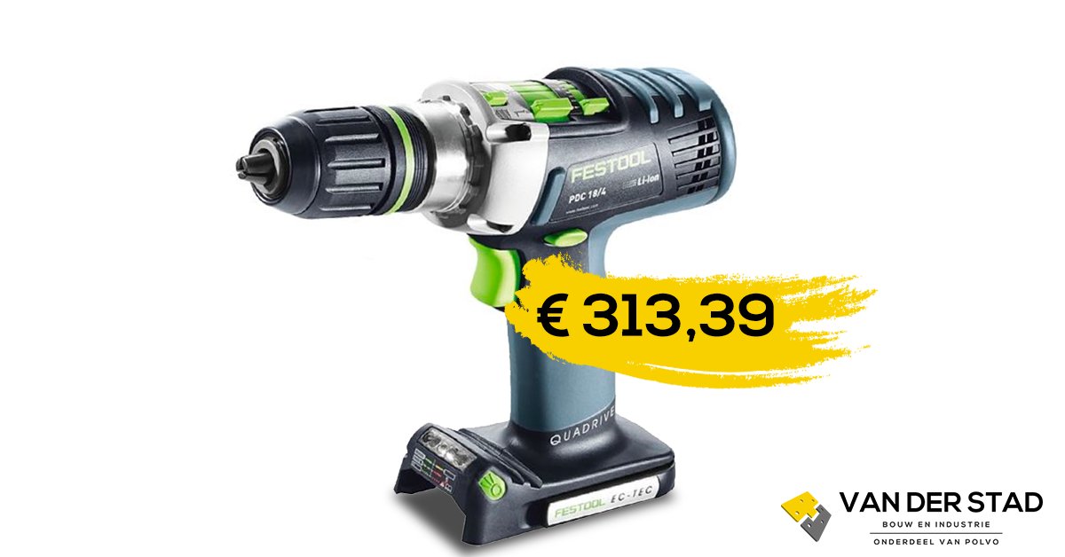 Deze klopboormachine is de perfecte machine voor al uw schroef- en boorwerkzaamheden in hout, staal en baksteen. 

Nu ook met gratis accu ter waarde van €98,- bij aanschaf van deze, of één van onze andere, 18V Festool Machines. Bekijk de aanbieding, via: mi8.ly/iis8j5