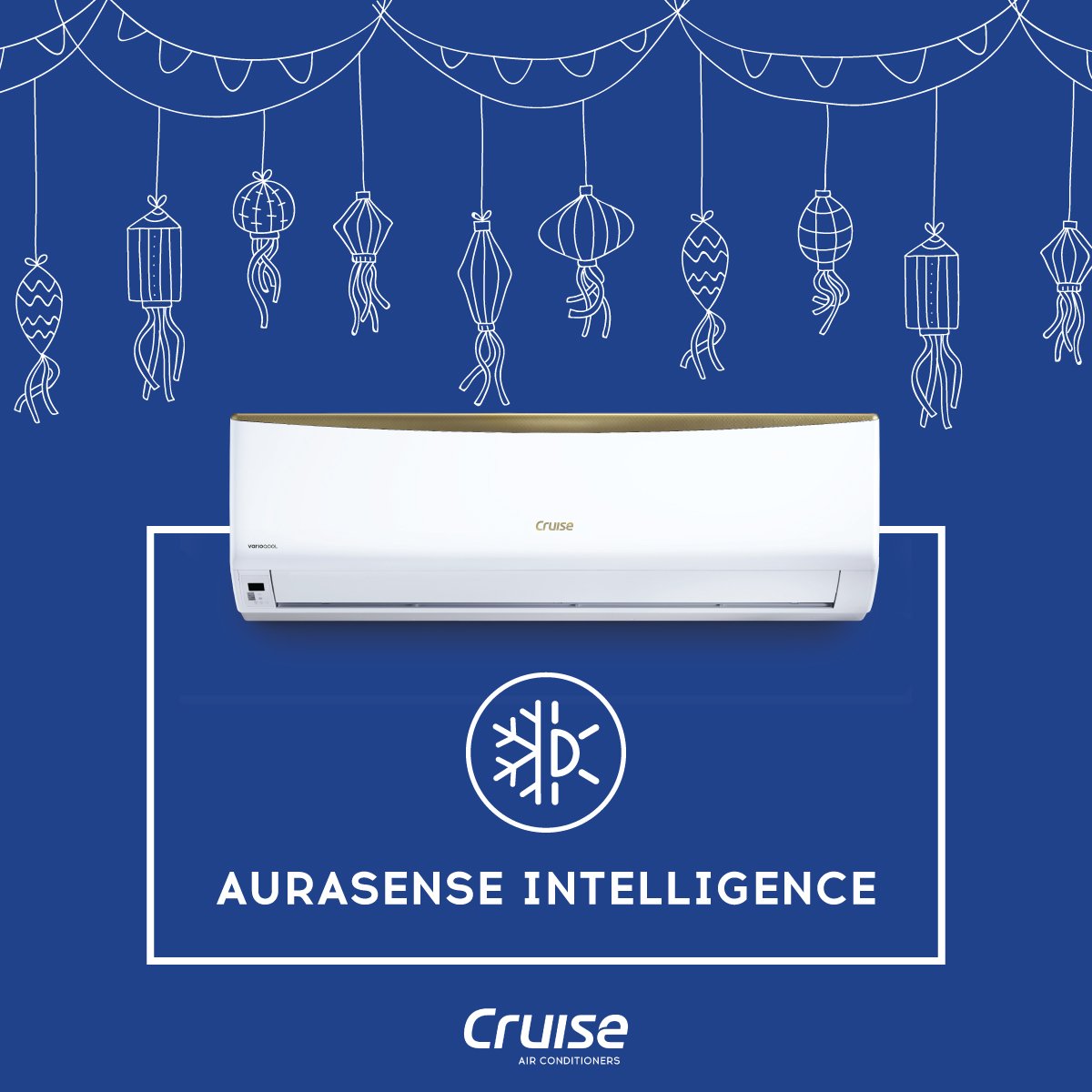 Flaunt your home decoration with <a href="/cruise_ac/">Cruise AC</a>!
Designed to evoke a response, its Smart AURASense Intelligence &amp; Hot + Cool modes allow enhanced temperature control to suit your needs.
Seal the deal with #LifetimeFreeService' now. bit.ly/2qeUzRs
#Diwali #FestivalOffer