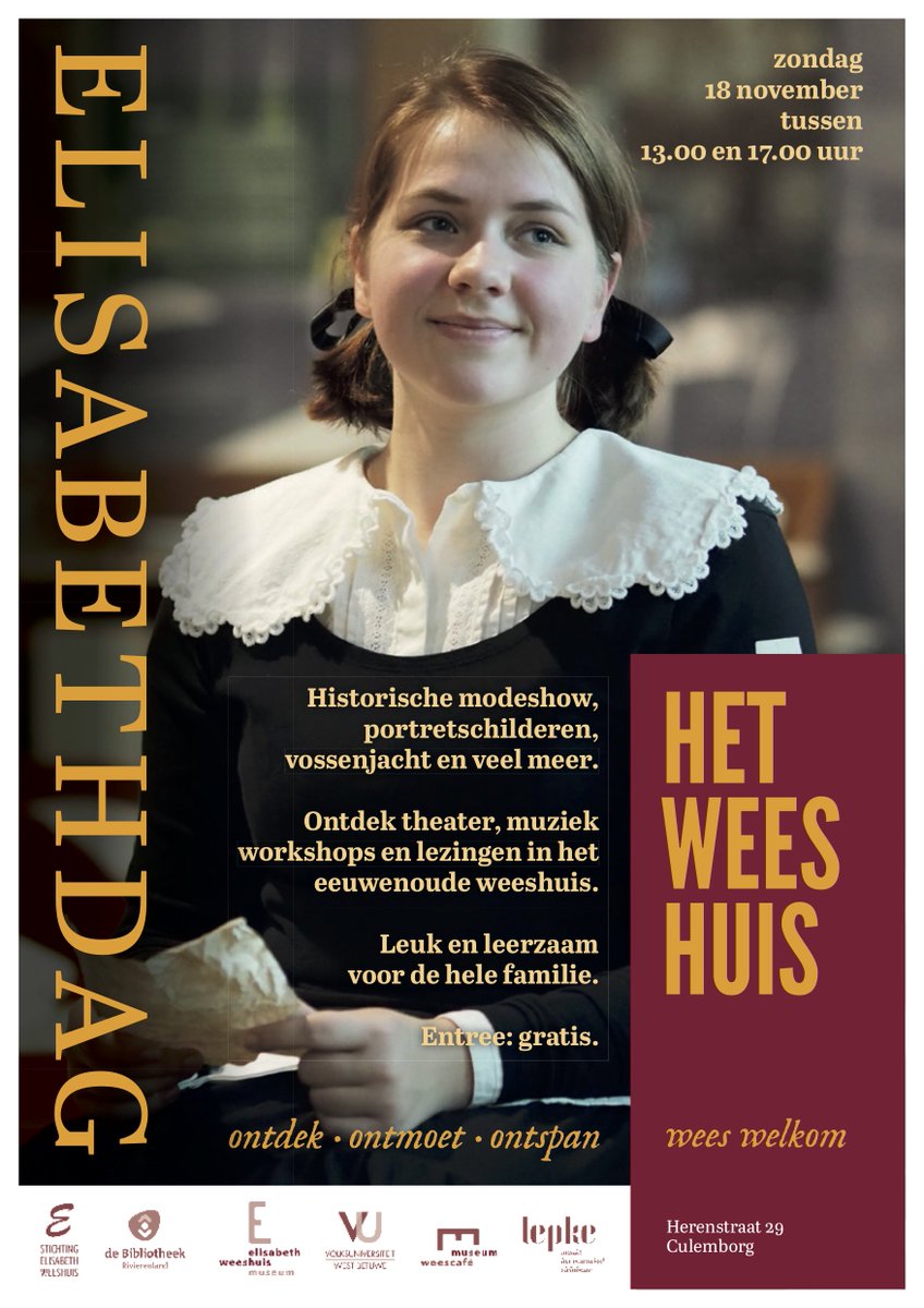 Elisabethdag komt er nu echt aan! lepke.nl/interviewt/ Het programma is rond, straks presenteren wij alle onderdelen. Blijf op de hoogte en kom langs op 18 november. #Culemborg <a href="/MuseumActueel/">MuseumActueel</a>