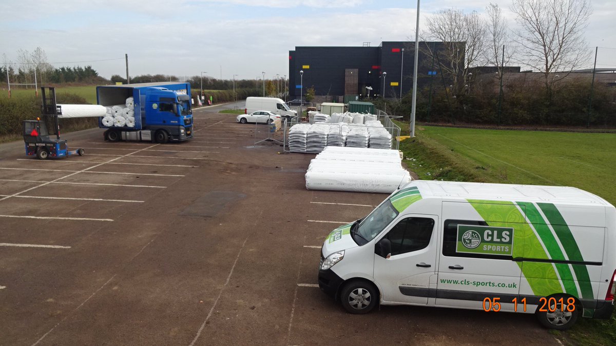 New insitu shock pad installation well underway and new <a href="/DessoSport/">Desso Sports Systems</a> Hockey carpet delivery arrived on time <a href="/ElyOutdoorSport/">Ely Outdoor Sports Association</a> for <a href="/ElyHockeyClub/">Ely City Hockey Club</a>