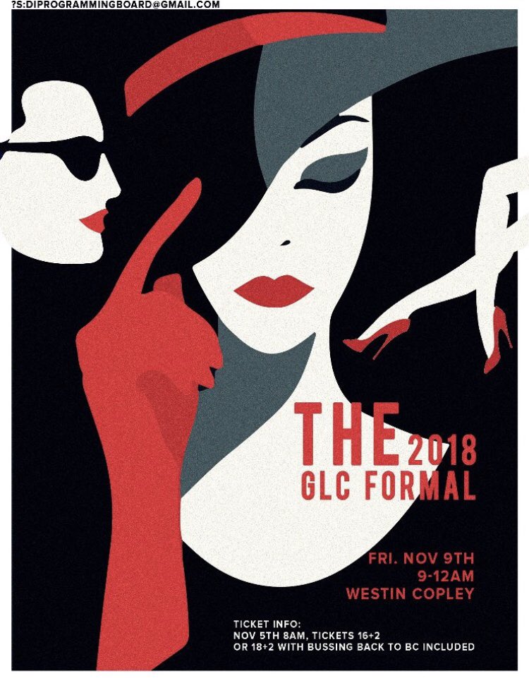 BC_GLC's tweet photo. Tickets for GLC’s 2018 formal are now on sale!!! They can be purchased in-person or online from Robsham!! https://t.co/hExQAS87jY