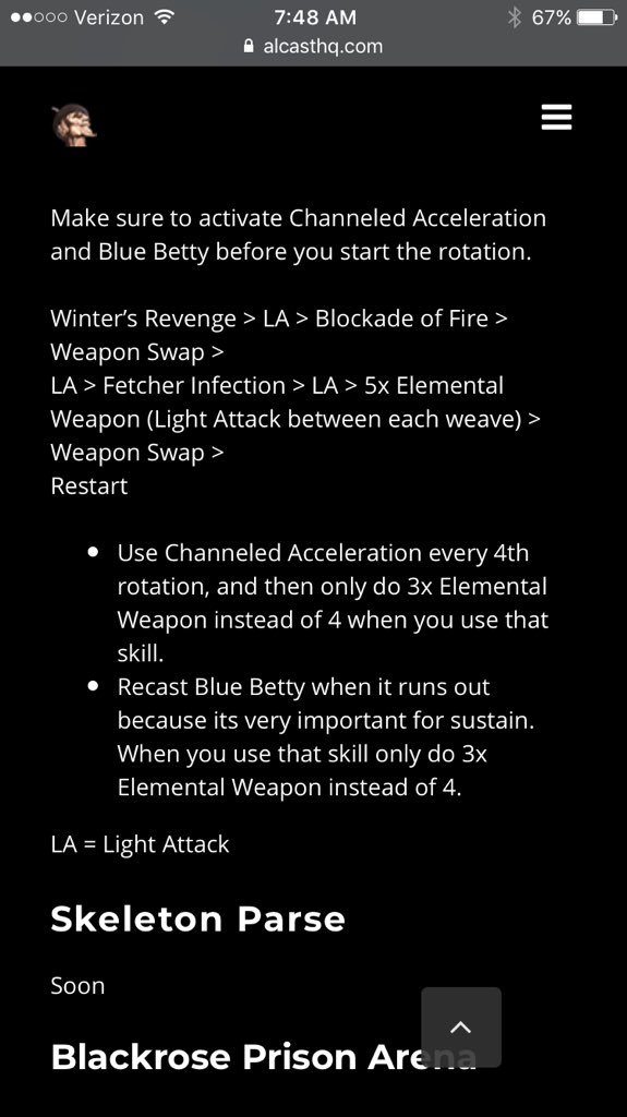 Nuclearpath's tweet image. Hey @AlcastESO I was looking at your magicka warden build and noticed it had the section below. When it talks about recasting Betty and channeled it says to do 3x elemental weapon instead of 4, but the rotation says to do 5. Any idea which is right? Thanks! Keep up the good work!