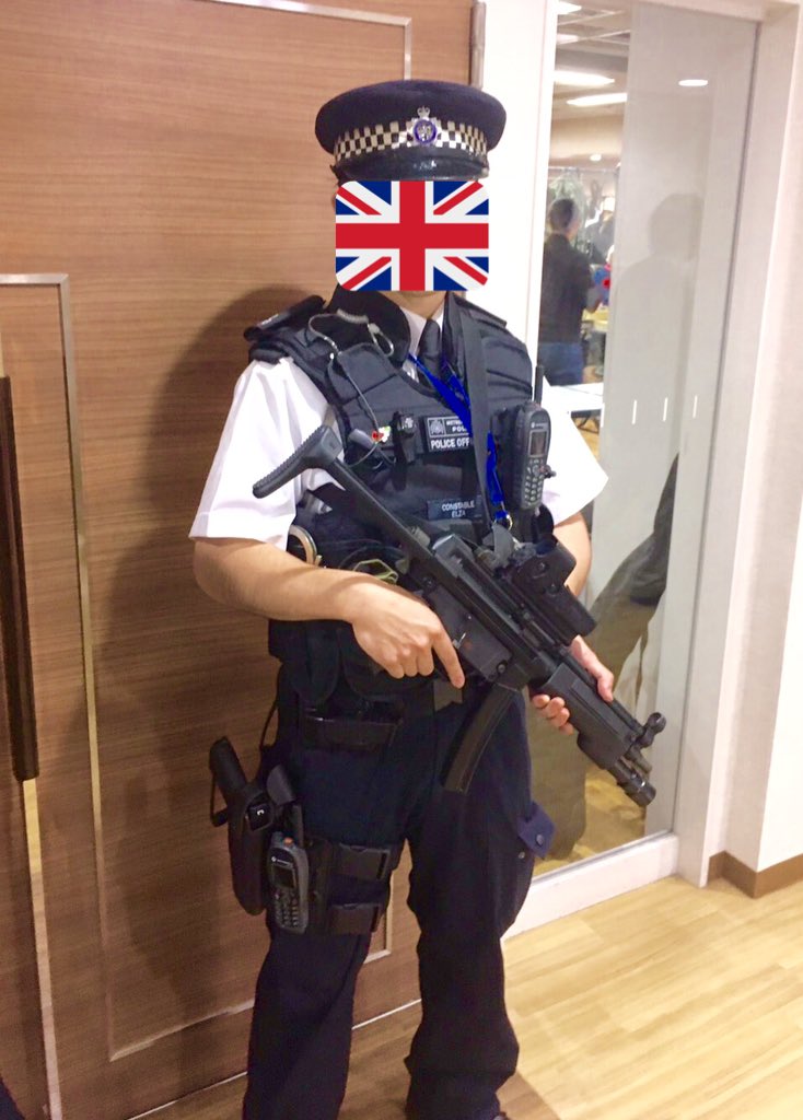 Elza イギリス警察 14年付近のロンドン警視庁外交保護グループso6の武装警官 を再現しました 重要施設の警護をする部門なので 銃を所持してます お隣の方はネクタイがrafのレジメンタルタイなので退役軍人さんだと思われます 撮影 Wimmersaal