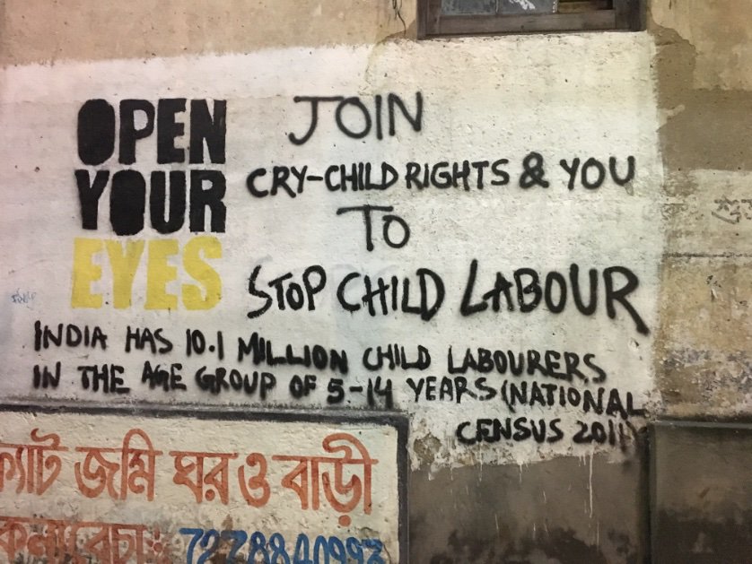 On the streets of Kolkata #stopchildlabor #grafittiactivism