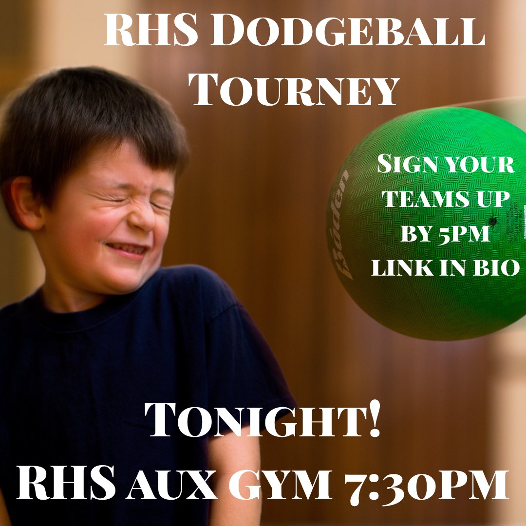 GoBearsYL's tweet photo. Today is the day bears! YL Dodgeball Tournament is happening tonight at 7:30pm! Teams of 6-8 same gender! Register your team by 5pm tonight! https://t.co/Q7GhHlLJuz #tellyourfriends #makeateam #makeithappen https://t.co/xW3f3FMPF7