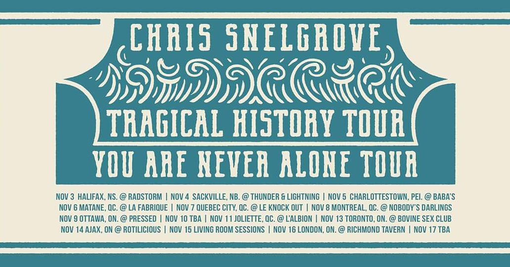 Mondays at Baba's are great and here is the proof! Tonight we welcome Chris Snelgrove (acoustic punk) to Charlottetown on the You Are Never Alone Tour with the Tragical History Tour (folk punk)