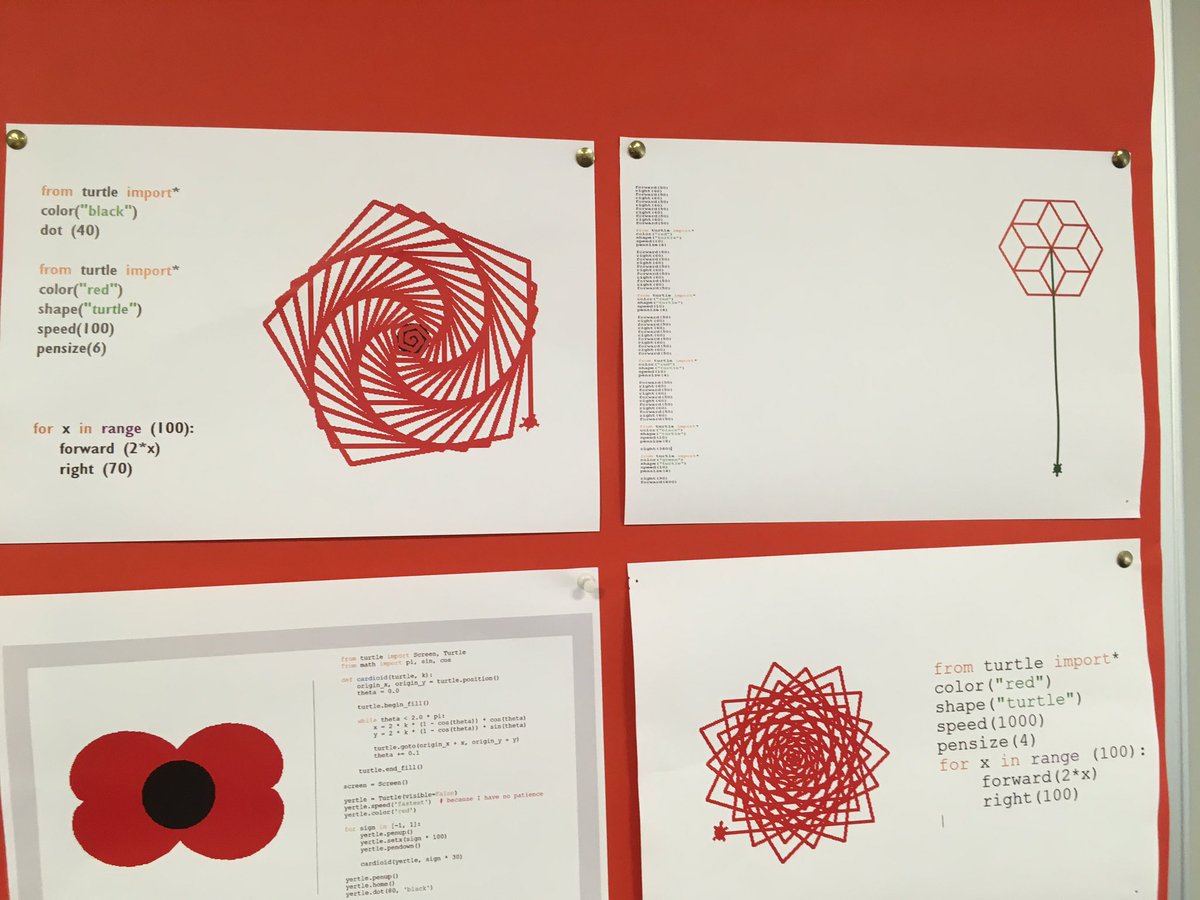 ReptonPolitics's tweet photo. Our B Block enrichment day also very much in evidence in IT with the pupils using programming code to create poppies. Fantastic to see them developing their skills &amp; linking to our theme for the day. Resilience certainly being tested by some complicated coding! @ReptonLearning https://t.co/MIuRdxRm03
