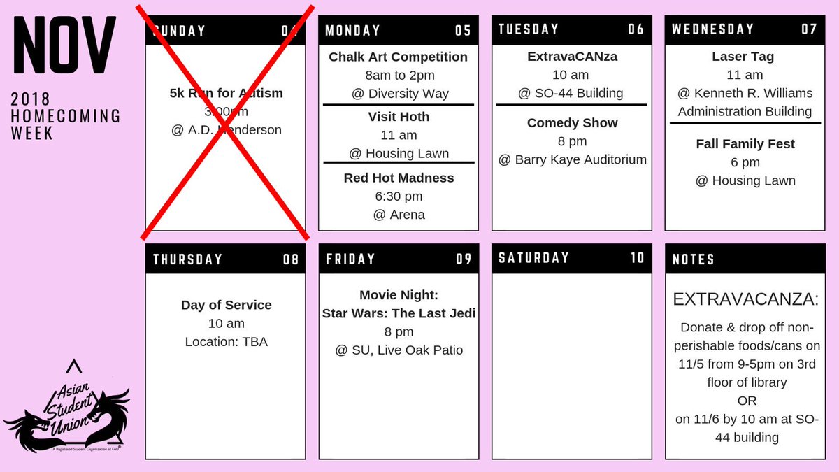 Homecoming Week🦉
MONDAY events: