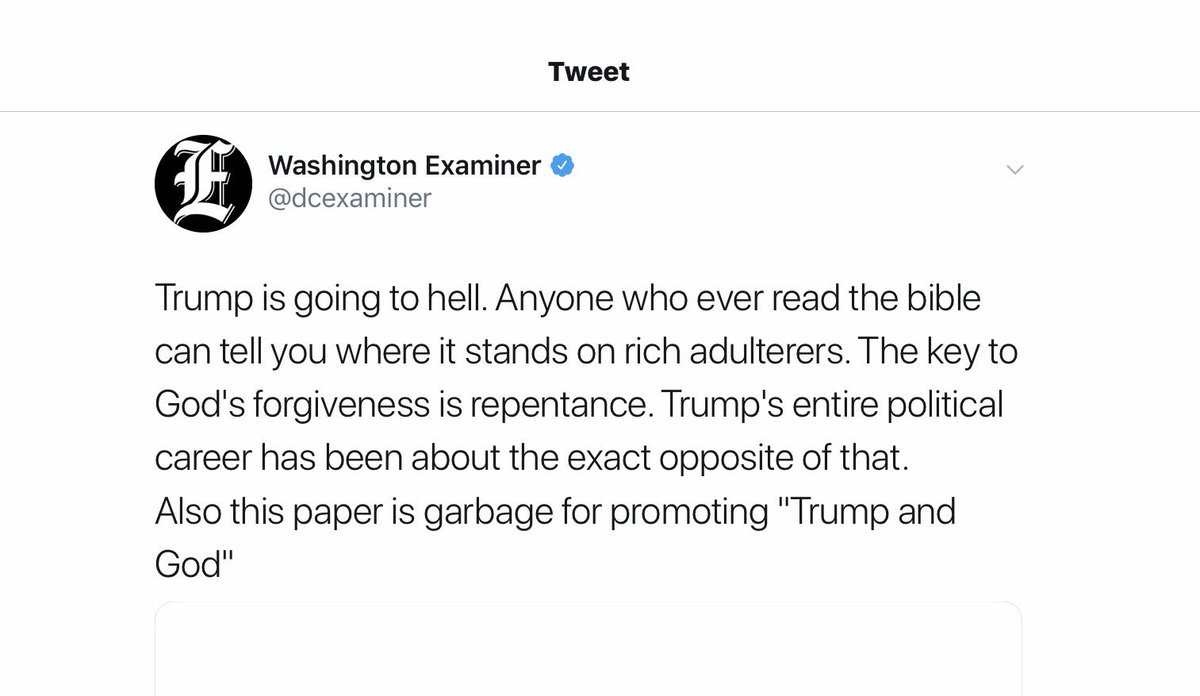 ananavarro's tweet photo. Oh man. The @dcexaminer deleted its tweet from this morning. And it was so good. Oh, well. Here’s a screenshot for those of you who may have missed it. https://t.co/tuBrlZv7hG
