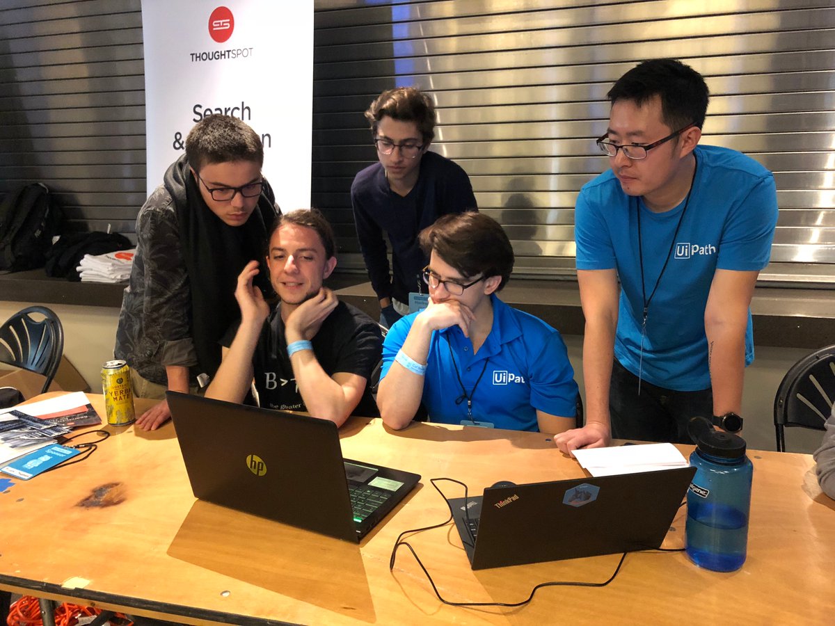 UiPath's tweet image. After spreading the #RPA magic at our workshop &amp;amp; booth from #CalHacks 5.0, we’re happy to welcome our new interns from the US who sparked our attention with their creative #automation projects.