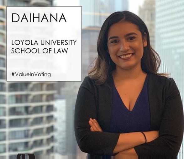 "Voting is just another way a law student can make the difference they  want to, both as a future practitioner of law, as well as a constituent  keeping their elected officials accountable.” - Daihana, 1L, <a href="/LoyolaLaw/">Loyola Law Chicago</a> #ValueInVoting #Election2018 #LawyerHQ instagram.com/p/Bpu51tKliTu/