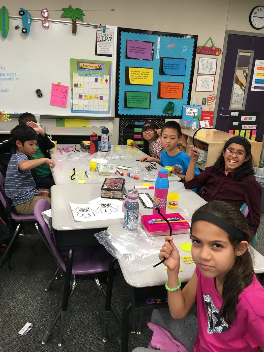 MsChalmers_cse3's tweet photo. My room has been taken over by multiplication ninjas! We’re learning how to chop our arrays to solve our 3’s and 4’s facts. https://t.co/L3zM59mh5O