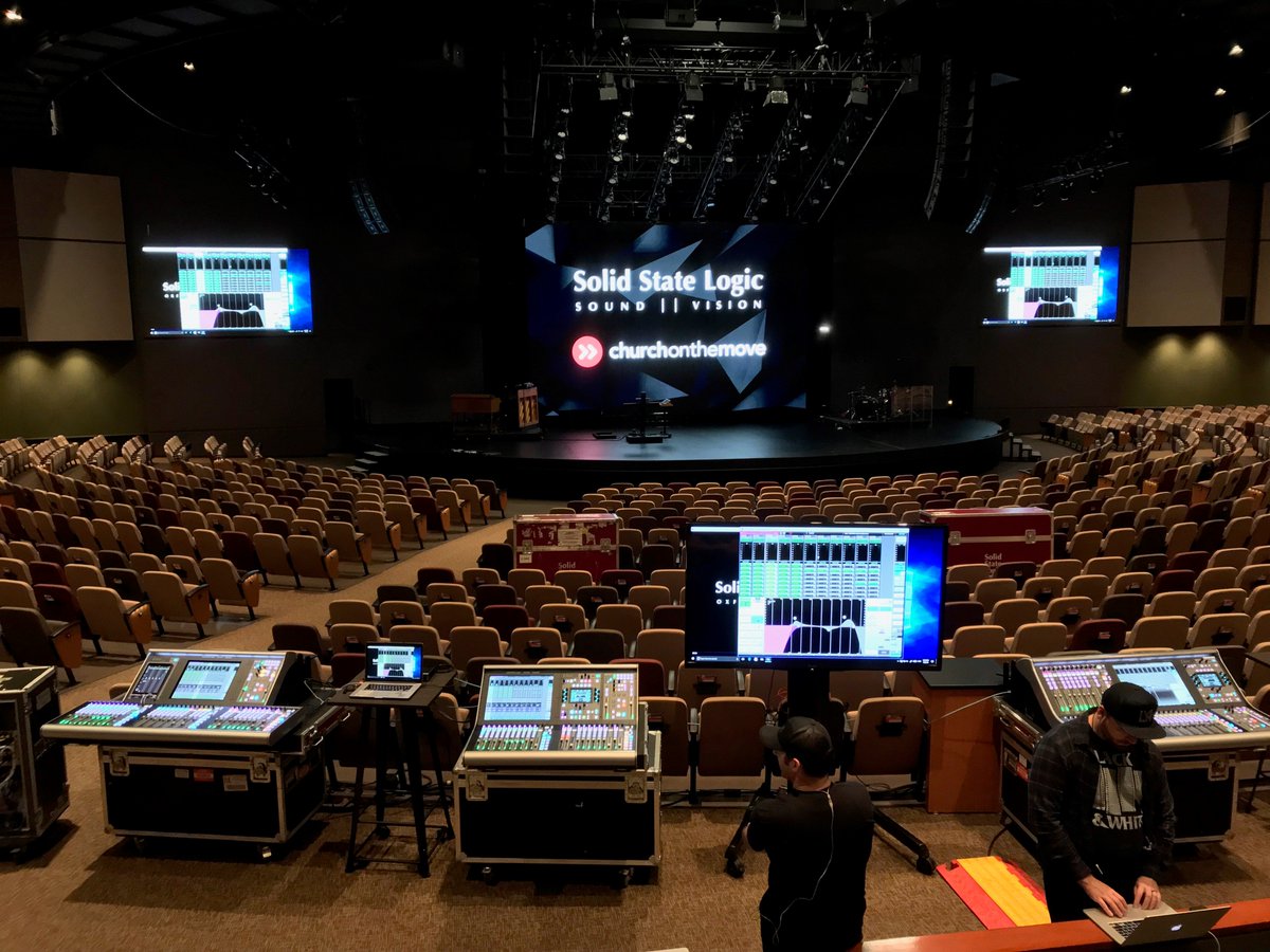 solidstatelogic's tweet image. The SSLlive L200, L300 and L500 consoles are primed and ready for action for SSLlive training at Church on the Move, Tulsa. 

See you there! 

#SSLlive #SSLtraining #LearnOnAnSSL #TACO #SOLSA #AdvancedWorkflow #BlackLighttech