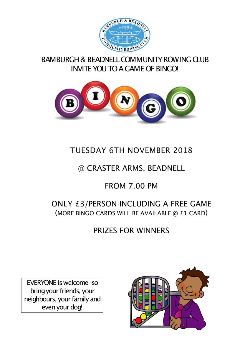 Bingo! Tomorrow night come and join us for a fun game of #bingo #Northumberland
