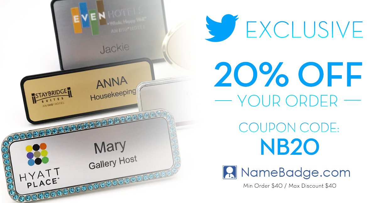 NameBadgesInc's tweet image. I just saved 20% at NameBadge.com !