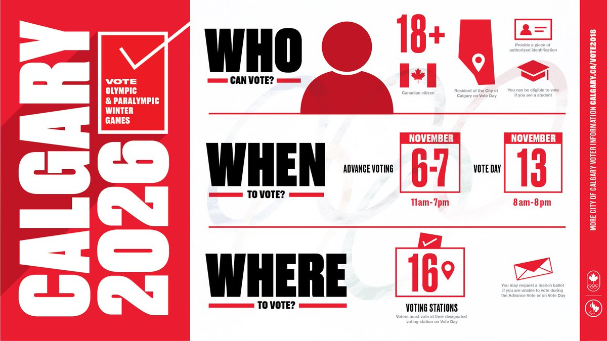 Advance polls open November 6-7. Get informed and head to a voting station #YYC. Lets bring the world together in #Calgary2026