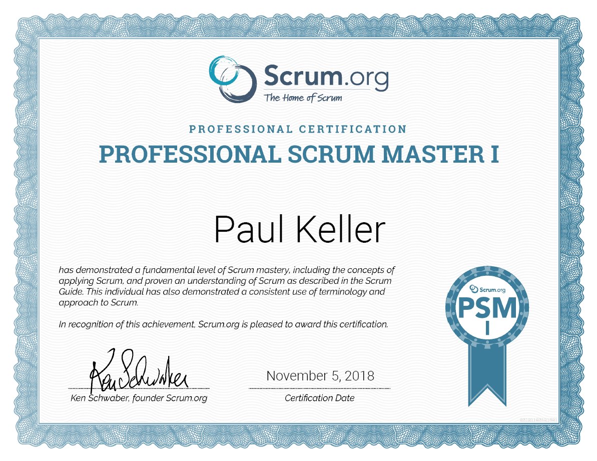 Nun ist unser CEO Paul Keller auch offiziell zertifizierter Professional Scrum Master.
Dank der agilen Entwicklung mittels Scrum erstellen wir Webseiten, welche genau den Bedürfnissen der Kunden entsprechen und ihnen den maximalen Mehrwert bieten.
#ScrumMaster #TYPO3 #Webdesign