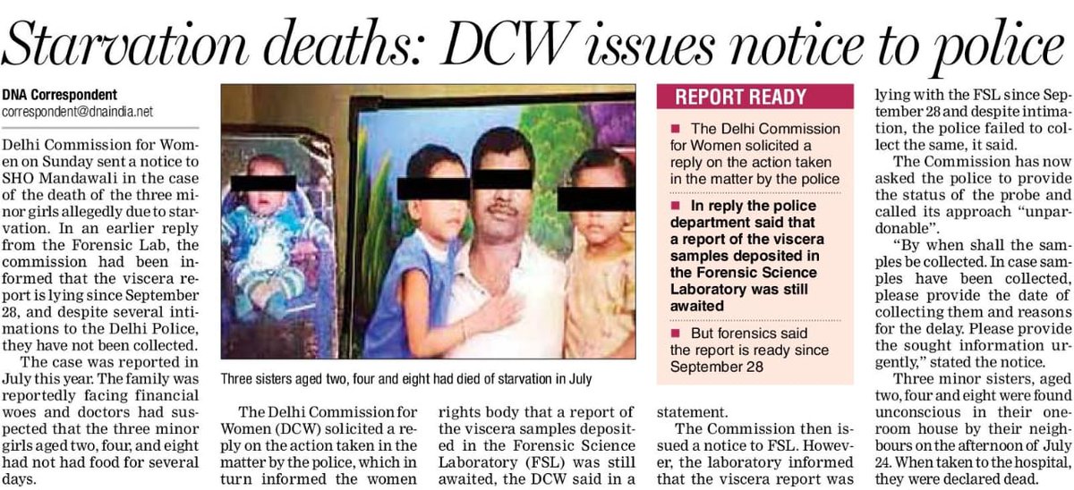 VandanaSsingh's tweet photo. Starvation deaths : DCW issues notice to police

The Delhi Commission has asked the police to provide the status of the probe and called its approach "unpardonable". https://t.co/RcXmUrQOZR