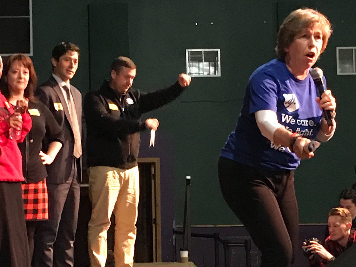 nellep67's tweet photo. “Fear immobilizes, fear divides, we must #vote!” AFT President @rweingarten on the @MinnesotaDFL #MNforAll #GOTV tour. @BlahaForAuditor @Jacob_Frey @kenmartin73 #VoteBlue #voteDFL https://t.co/9TUIGw8wTd