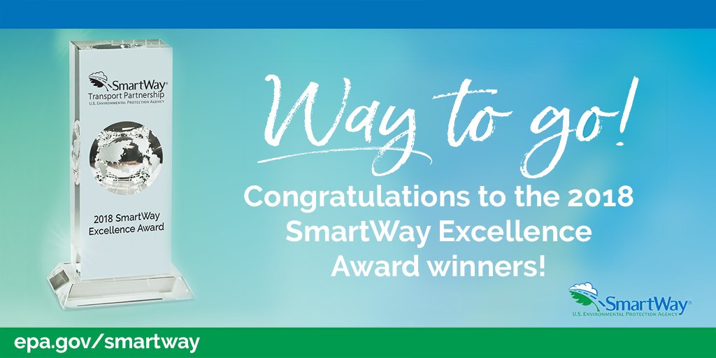 EPAregion2's tweet image. Congrats to the 2018 #EPASmartWay Excellence Award Winners! Top-performing manufacturers, retailers, freight carriers, and logistics companies are being recognized for their leadership in freight sustainability. Learn more: go.usa.gov/xZ8PH #movemorewithless #EPASmartWay