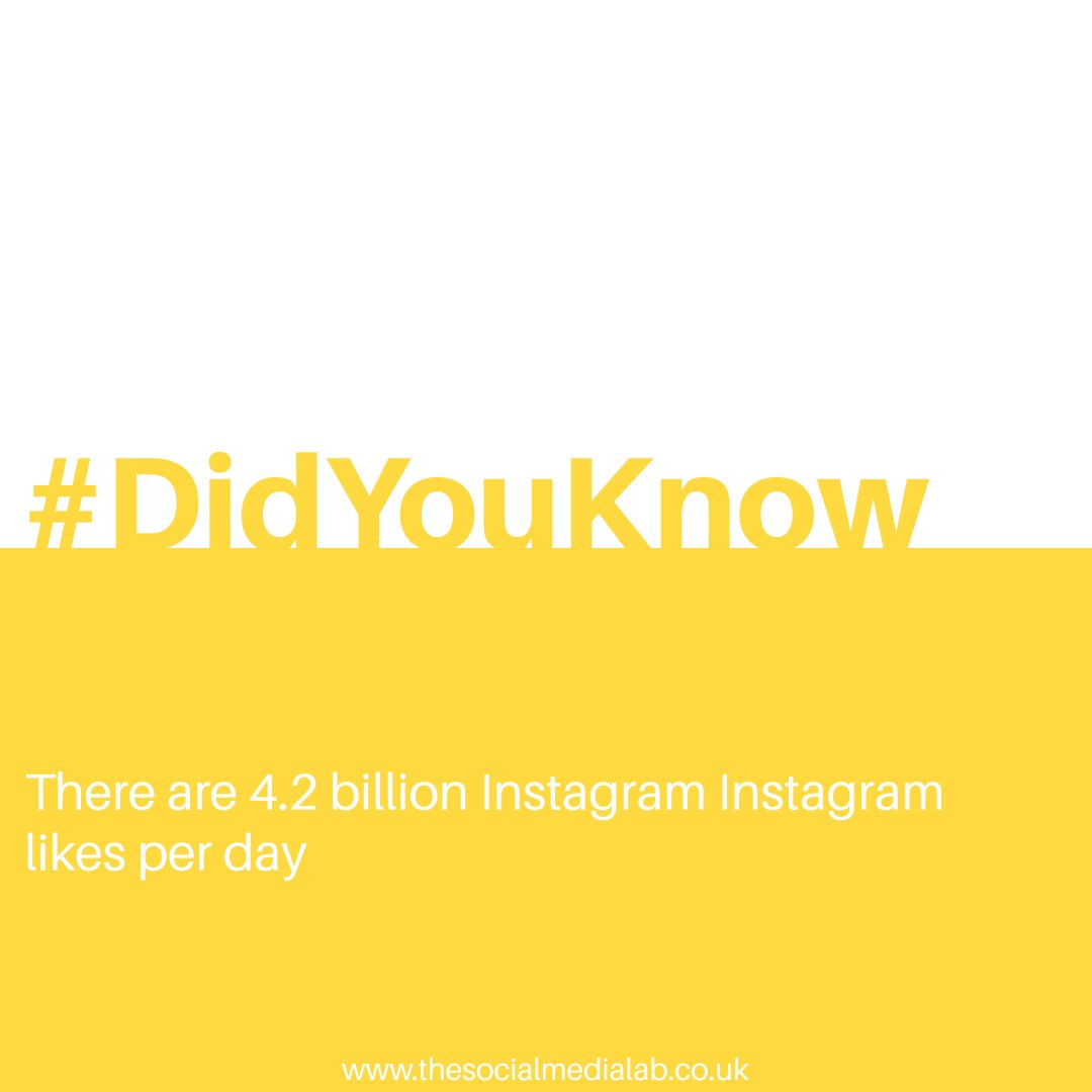 _TSMLab's tweet image. #didyouknow

There are 4.2 billion Instagram Instagram likes per day
