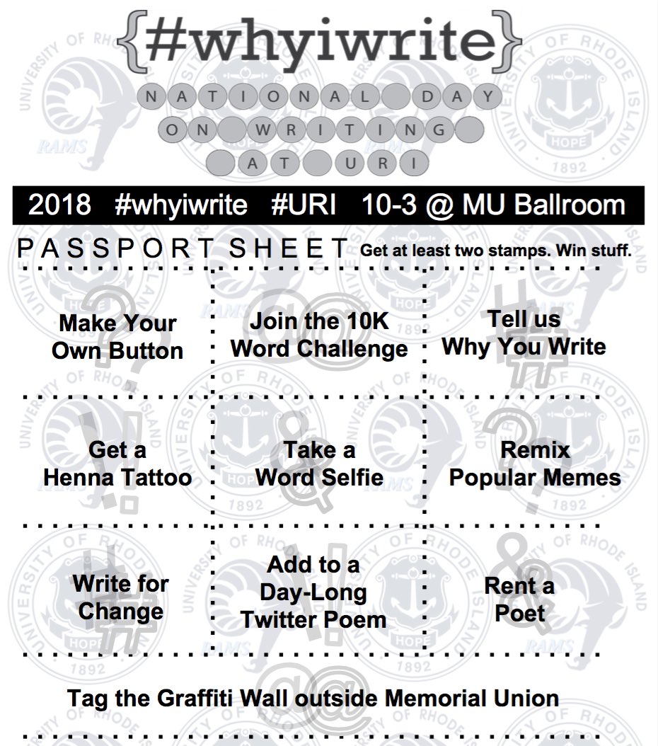 ndow_uri's tweet photo. Congratulations to National Day on Writing raffle winners Lucchina Breneville and Sierra Inzana. All students who participated in at least 2 activities during URI's NDOW were eligible to enter the raffle. Lucchina won Beats headphones, while Sierra took home an Apple Watch. https://t.co/Yab2SyU3DR
