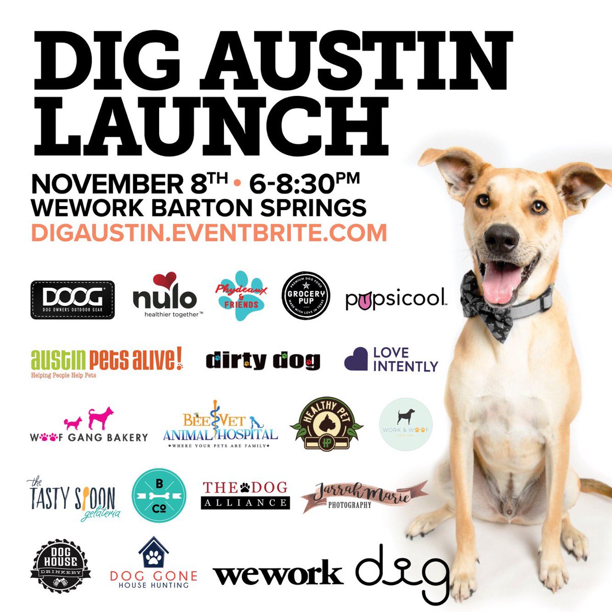 🐶Seriously AMAZING and FREE event planned for dog-lovers in Austin this Thursday! Spoil your dog with free treats and services from our incredible partners - and have some free drinks for yourself 😎. Join us Thursday from 6-8pm at <a href="/WeWork/">WeWork</a> Barton Springs! Digaustin.eventbrite.com