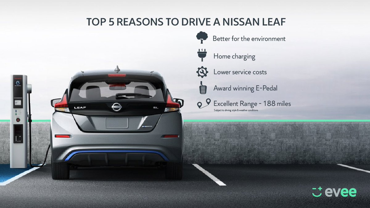 Evee_UK's tweet photo. Needed a few more reasons to drive a Nissan Leaf?

Here's our top 5🖐️

Learn more about this stunning electric car👉https://t.co/uF9oCpe2iM

#electriccar #nissanleaf #electrifytheworld #electricvehicle #charging https://t.co/aWYPJEahb9