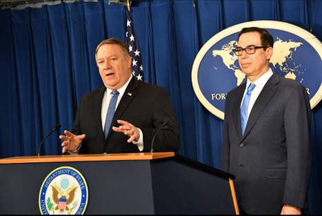 Secretaries Pompeo and Mnuchin brief reporters on Iran at the Foreign Press Center.