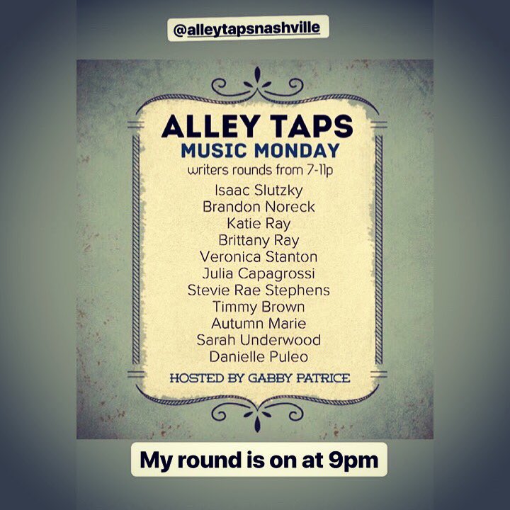 #MusicMonday with @gabbypmusic & Friends. Another strong lineup tonight from our #PrintersAlleyNashville Speakeasy 🎶