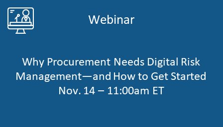 November 14 – Webinar – Join The Hackett Group’s Jimmy LeFever and riskmethods’ Bill DeMartino to get an overview on how to get started with a digital supply chain risk management strategy. go.poweredbyhackett.com/kljo #Procurement #Supplychain <a href="/ism/">Institute for Supply Management</a> <a href="/riskmethods1/">riskmethods</a>