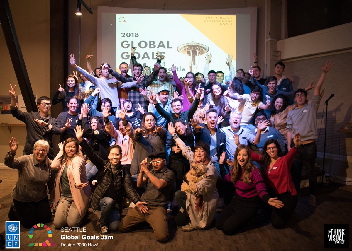 globalgoals_SEA's tweet photo. It's a new dawn, it's a new day, and we're here to #BeTheChange! Stick around to learn about our biggest learnings and insights from #GGJSeattle 🚀📸: @marygomezcamba https://t.co/Q12yUDwHcL