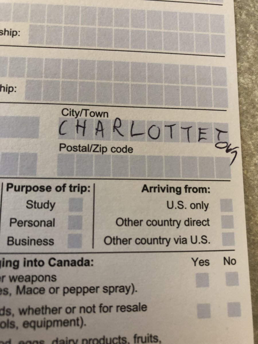 JohnnyNovak's tweet photo. This is a Canadian customs form #PEIproblems https://t.co/vmgBJA8g6W