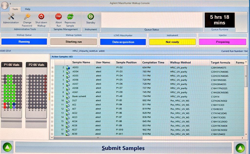 Day 206 & I spent the day purifying samplesTested out the new Mass Spec and it worked pretty well with my first purified sampleCame back with the rest of them, only to find out that the guy in charge of the MS queued lots of calibration runsWell.Time to go home. #PhD365