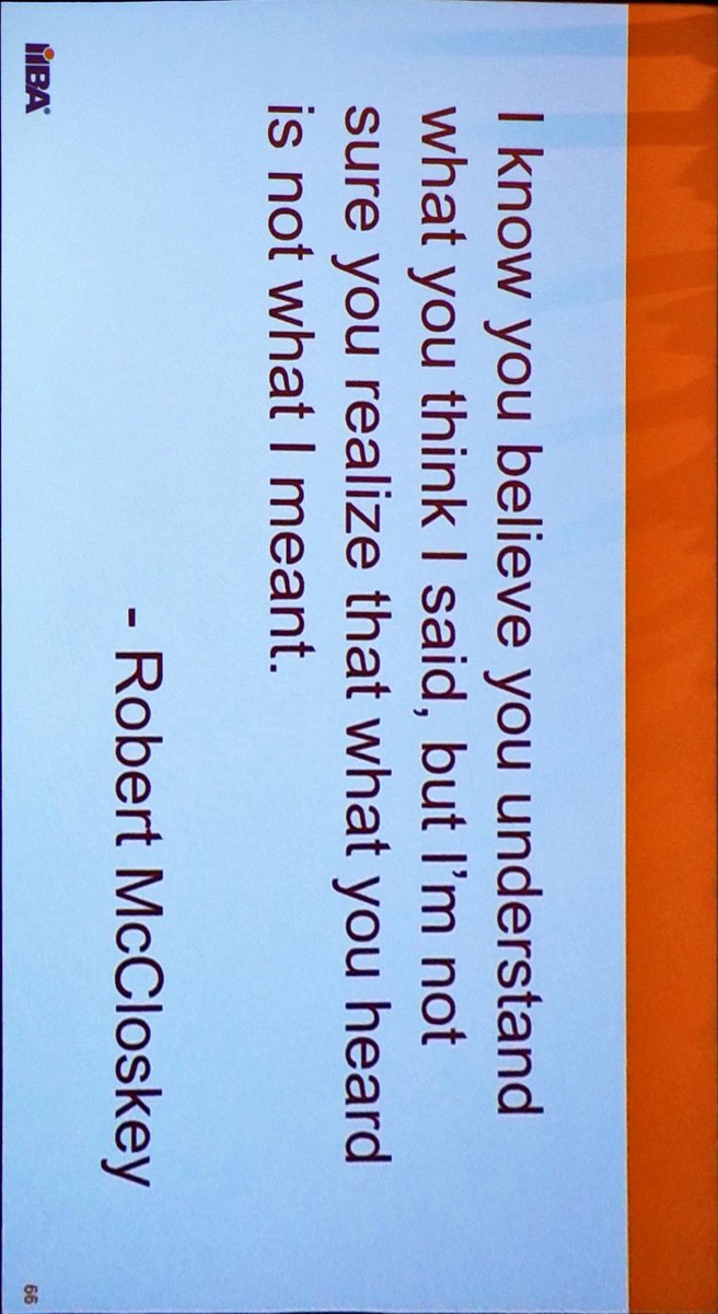 IIBA's tweet photo. Leadership starts with listening. Listen with the intent of understanding!
#bbccon #businessanalysis #bbccon18 #leadership #jaredgorai https://t.co/GRxix4osgx