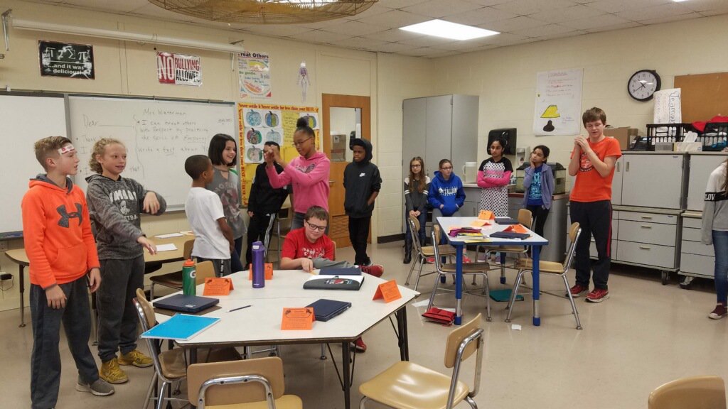 DGTLifeSkills's tweet photo. Mrs. Waterman helps Indian Trail 6th graders line up to learn things they have in common #empathylessons #icebreaker  @DGDistrict58 https://t.co/u4OWKDhYfI