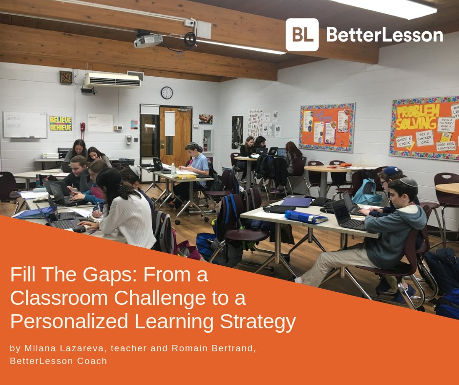 BetterLesson's tweet image. Milana Lazareva, #teacher and Romain Bertrand, #BetterLesson Coach worked together to create a #personalizedlearning strategy called #FilltheGaps. Here’s how they transformed a classroom challenge into a teaching strategy: bit.ly/2OqkgZ1